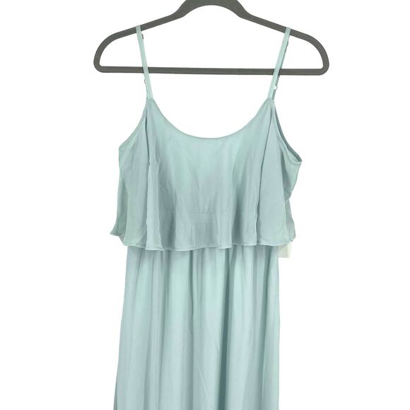 Show Me Your MuMu Caitlin Ruffle Maxi Dress Icy Blue Small NWT - Picture 7 of 8
